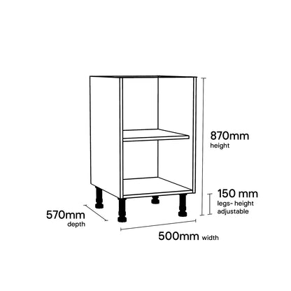 White Base Unit Carcass 500mm