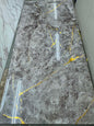 Dark grey marble effect PVC wall panel with gold veining
