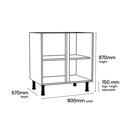 White Base Unit Carcass 800mm