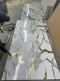 Wall Panel PVC 122x2400x3mm white gold marble effect