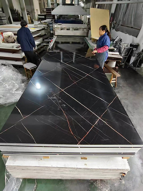 Wall Panel PVC 122x2400x3mm black marble effect